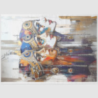 Decoupage Egyptian Robotic Female Portaits 