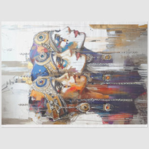 Decoupage Egyptian Robotic Female Portaits Tissue Paper