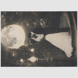 Decoupage Elegant Couple Dancing in Moonlight Tissue Paper