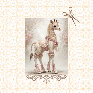 Decoupage Elegant Vintage Giraffe in Antique Dress Tissue Paper