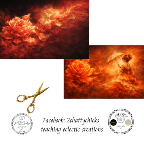 Decoupage Ember Luminous Ember Rose Art  Tissue Paper