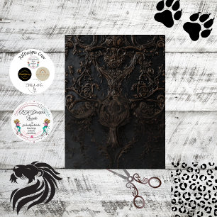 Decoupage Embossed Scroll Pattern Black Tissue Paper