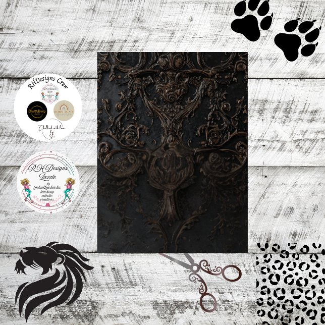 Decoupage Embossed Scroll Pattern Black  Tissue Paper (Creator Uploaded)