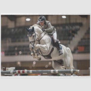 Decoupage Equestrian Horse and Rider Tissue Paper