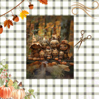 Decoupage Fall Figurines in Pumpkin Forest