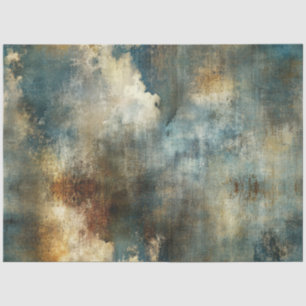 Decoupage Faux Finish Abstract Blue Brown White Tissue Paper