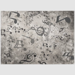 Decoupage Faux Music Background Textured Notes  Tissue Paper