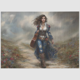 Decoupage Fields of Melody Country Singer Tissue Paper