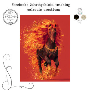Decoupage Fierce Radiant Chinese Fire Horse Tissue Paper