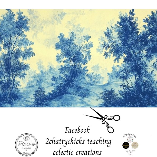 Decoupage Floral Design French Blue Yellow Palette Tissue Paper (Creator Uploaded)