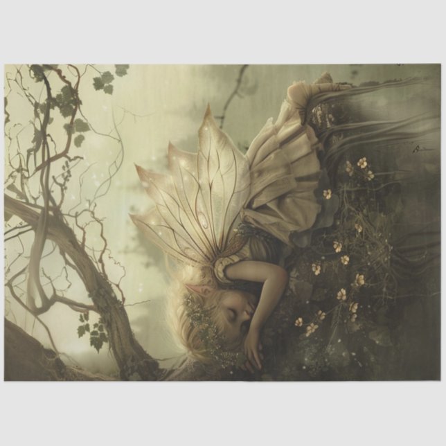 Decoupage Forest Fairy Magical Nature  Tissue Paper (Front)