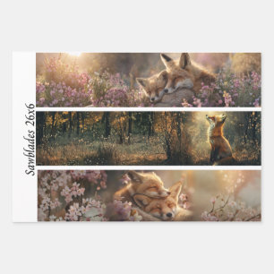 Decoupage Fox Forest Scenes Handsaw Panels  Wrapping Paper Sheets