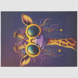 Decoupage Funky Giraffe Yellow Sunglasses A Diva Tissue Paper