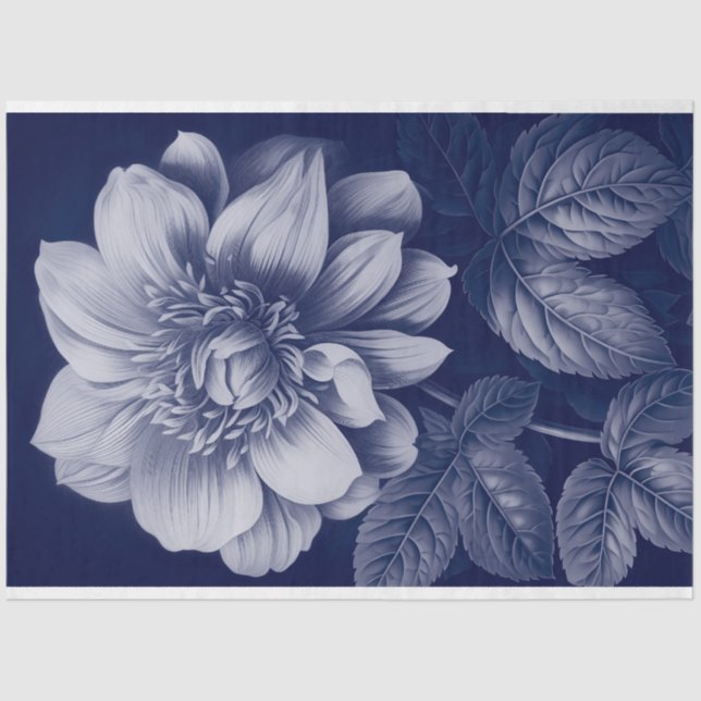 Decoupage furniture daliah Navy blue monochromatic Tissue Paper (Front)