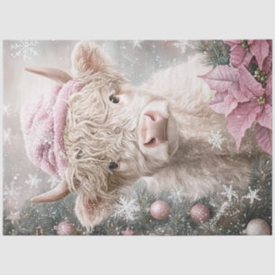 Decoupage Girl Dressed Christmas Attire Tissue Paper