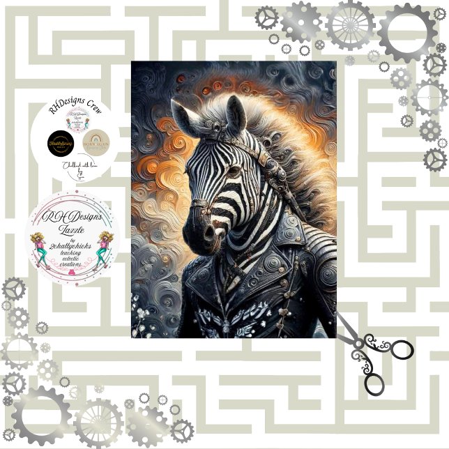 Decoupage Glowing Zebra Guardian Art Tissue Paper (Creator Uploaded)