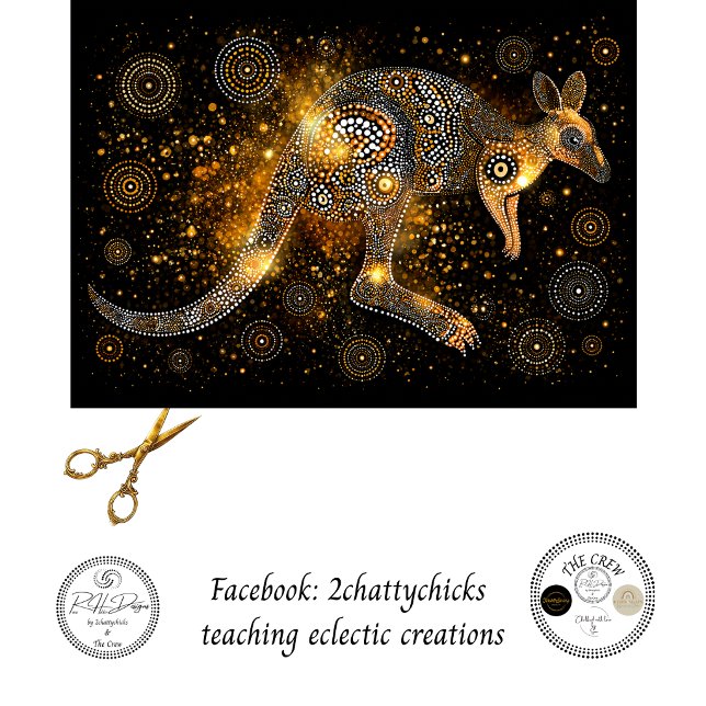 Decoupage Golden Kangaroo Aboriginal Dot Art  Tissue Paper (Creator Uploaded)