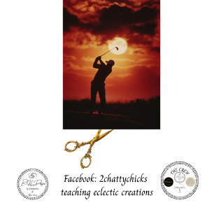 Decoupage Golfer Silhouette Fiery Horizon Tissue Paper