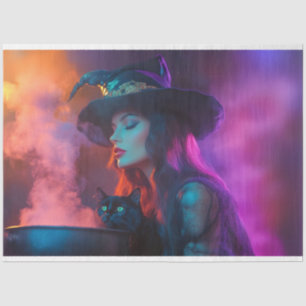 Decoupage Good Witch Cooking Brew Colored Smoke Tissue Paper