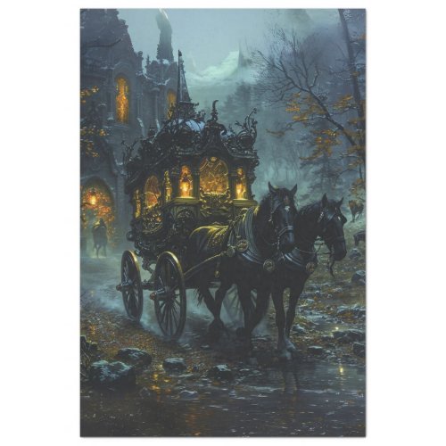 Decoupage Gothic Carriage Ride at Dusk  Tissue Paper