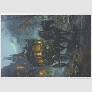 Decoupage Gothic Carriage Ride at Dusk Tissue Paper