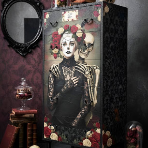 Decoupage Gothic Rose Queen – Dark Romantic Art Tissue Paper