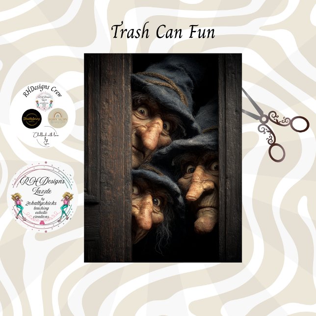 Decoupage Gothic Witches Peeking Art  Tissue Paper (Creator Uploaded)