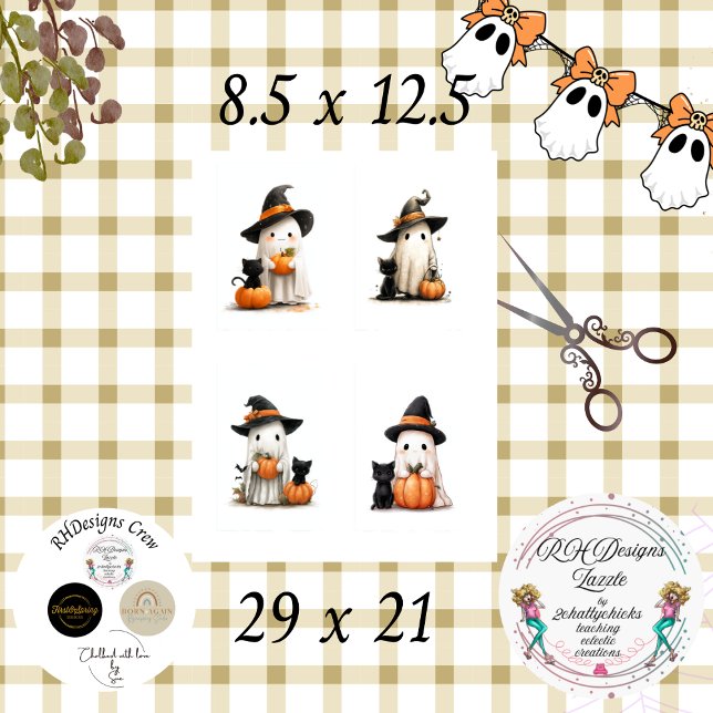 Decoupage Halloween Ghosts Scrapbooking  Tissue Paper (Creator Uploaded)