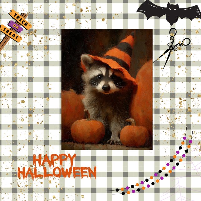 Decoupage Halloween Pumpkin Patch Racoon Spellcast Tissue Paper (Creator Uploaded)