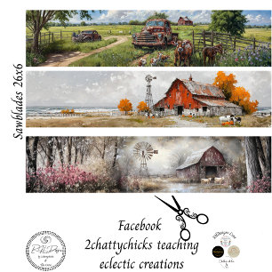 Decoupage Handsaw Rustic Barn, Vintage Truck Tissue Paper