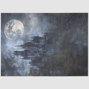 Decoupage Haunting Gothic Castle Moonlit Sky Tissue Paper