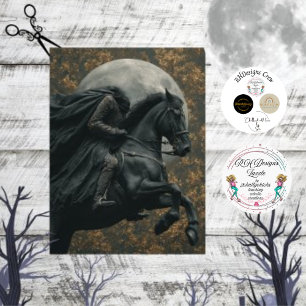 Decoupage Headless Horseman in Moonlit Sky  Tissue Paper