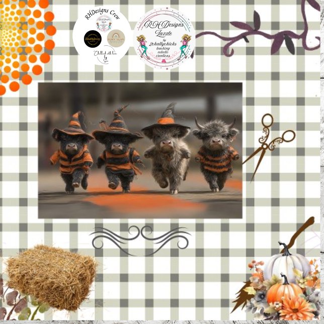 Decoupage Highland Calves Celebrate Halloween  Tissue Paper (Creator Uploaded)