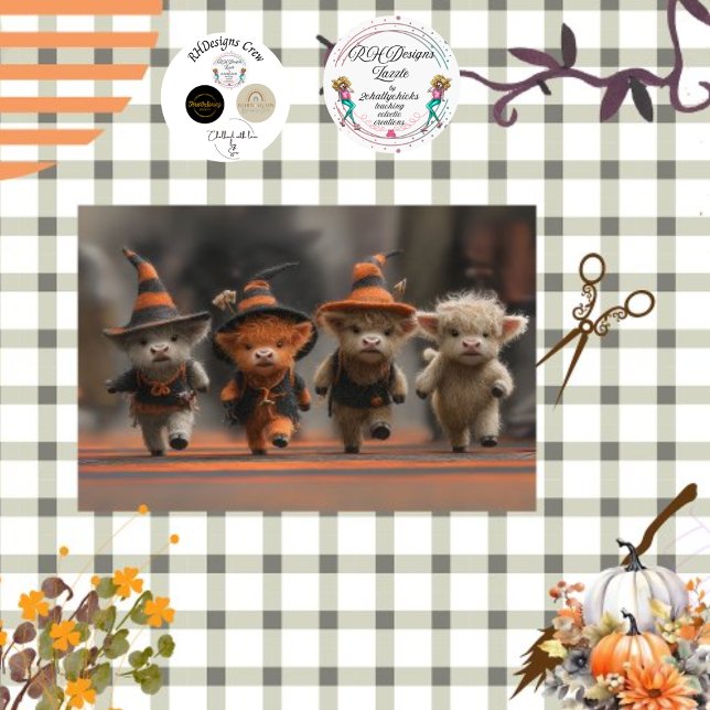 Decoupage Highland Calves Halloween Moo March  Tissue Paper (Creator Uploaded)