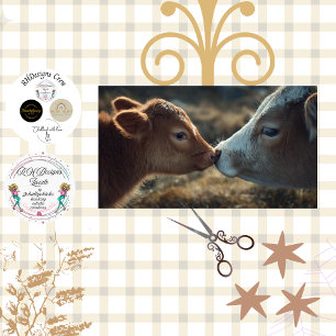 Decoupage Highland Cow Calf Nose to Nose Tissue Paper