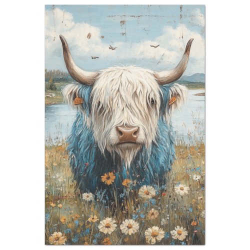 Decoupage Highland Cow Named Hamish Tissue Paper