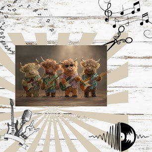 Decoupage Highland Cow Rock Band Tissue Paper