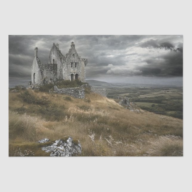 Decoupage Historic Weathered Castle Ireland  Tissue Paper (Front)