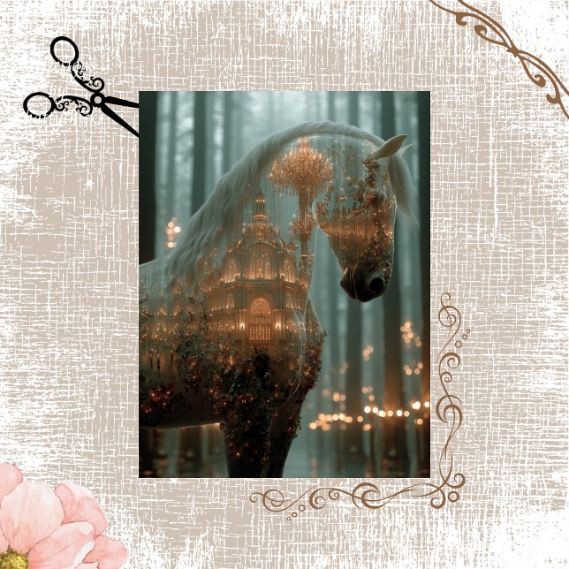 Decoupage Horse Forest Double Exposure  Tissue Paper (Creator Uploaded)