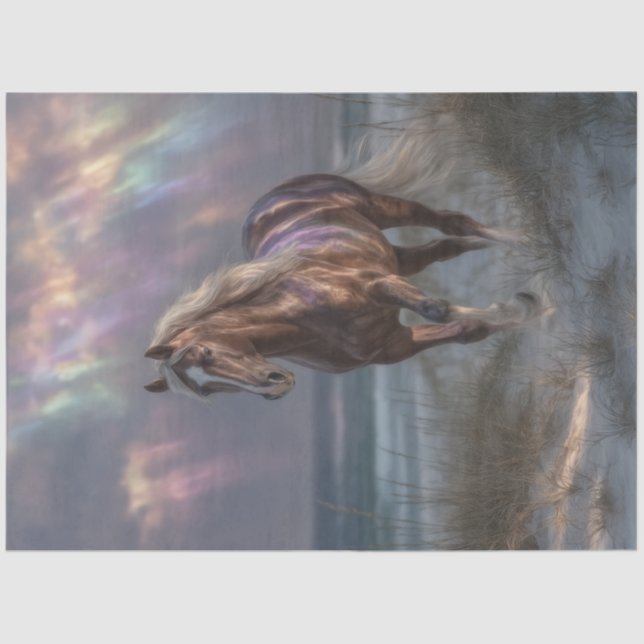 Decoupage Horse Iridescent Clouds Mystical Beauty  Tissue Paper (Front)