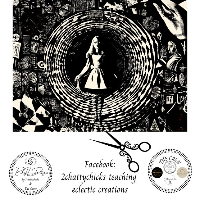 Decoupage Hypnotic Wonderland Rabbit Hole Fantasy Tissue Paper (Creator Uploaded)