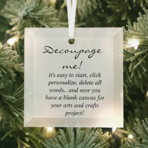 Decoupage idea, arts and crafts glass ornament