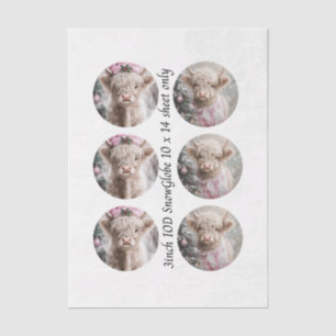 Decoupage IOD Snow Globe Highland Cow Christmas Tissue Paper