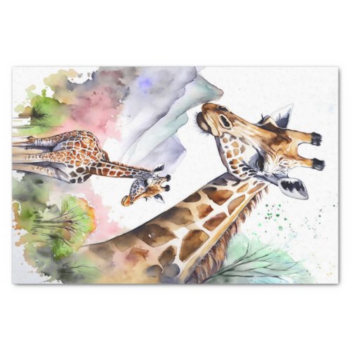 Decoupage jungle giraffe lovers  tissue paper