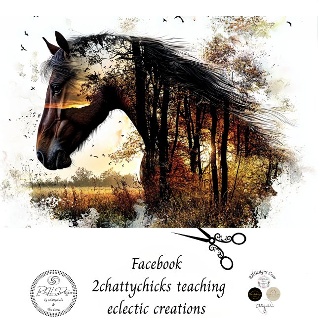 Decoupage Landscape Double Exposure Horse & Forest Tissue Paper (Creator Uploaded)