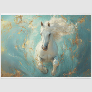 Decoupage Landscape Ethereal Majestic White Horse Tissue Paper