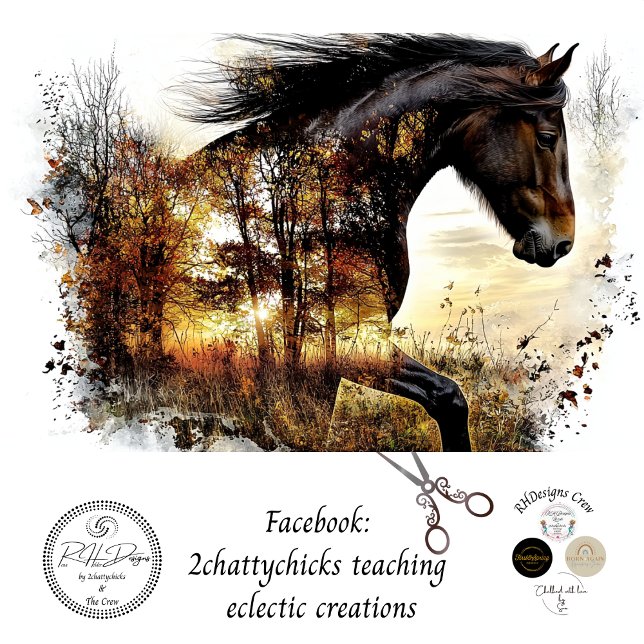 Decoupage Landscape Horse Double Exposure Forest Tissue Paper (Creator Uploaded)