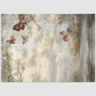 Decoupage Left Side Story Book Design Landscape  Tissue Paper