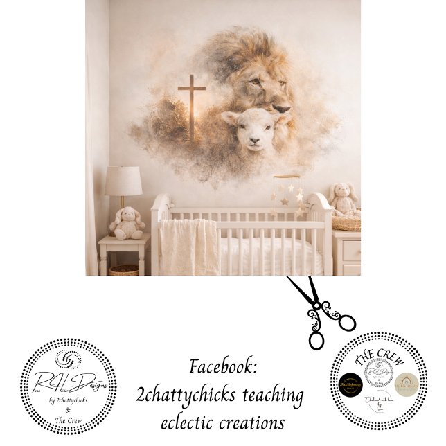 Decoupage Lion Cross Lamb Double Exposure Art  Tissue Paper (Creator Uploaded)