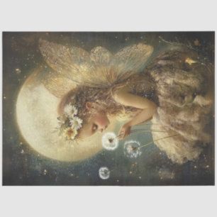 Decoupage Little Girl Fairy Moon Night Setting  Tissue Paper